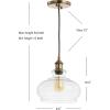 JONATHAN Y JYL3515A Wyatt 9.5″ Pharmacy Metal/Glass LED Pendant Farmhouse Contemporary Transitional Dimmable Adjustable Dining Room Living Room Kitchen Foyer Bedroom Hallway, Brass Gold(Brass Gold)