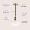 JONATHAN Y JYL3515A Wyatt 9.5″ Pharmacy Metal/Glass LED Pendant Farmhouse Contemporary Transitional Dimmable Adjustable Dining Room Living Room Kitchen Foyer Bedroom Hallway, Brass Gold(Brass Gold)