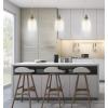 JONATHAN Y JYL3523A Fontaine 6.25″ Adjustable Farmhouse Greige Glass LED Pendant Rustic Modern Industrial Dimmable Dining Room Living Room Kitchen Foyer Bedroom Hallway