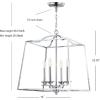 JONATHAN Y JYL7411A Gloria 19″ 4-Light Metal LED Pendant Traditional Classic Modern Industrial Farmhouse Dining Room Living Room Kitchen Foyer Bedroom Hallway, Chrome(19″ 4-Light)