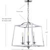 JONATHAN Y JYL7411A Gloria 19″ 4-Light Metal LED Pendant Traditional Classic Modern Industrial Farmhouse Dining Room Living Room Kitchen Foyer Bedroom Hallway, Chrome(14.5″ 3-Light)