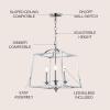 JONATHAN Y JYL7411A Gloria 19″ 4-Light Metal LED Pendant Traditional Classic Modern Industrial Farmhouse Dining Room Living Room Kitchen Foyer Bedroom Hallway, Chrome(14.5″ 3-Light)
