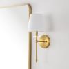 JONATHAN Y JYL9921A Olivia 23″ 3-Light Modern Midcentury Iron LED Vanity Contemporary French Country Bathroom Hallway Living Room Bedroom Mirror Cabinet, Brass Gold(6.5″ 1-Light)