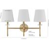 JONATHAN Y JYL9921A Olivia 23″ 3-Light Modern Midcentury Iron LED Vanity Contemporary French Country Bathroom Hallway Living Room Bedroom Mirror Cabinet, Brass Gold(23″ 3-Light)