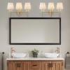 JONATHAN Y JYL9921A Olivia 23″ 3-Light Modern Midcentury Iron LED Vanity Contemporary French Country Bathroom Hallway Living Room Bedroom Mirror Cabinet, Brass Gold(23″ 3-Light)