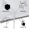 JONATHAN Y UMB1202D Terrace Arc 9 ft. Classic MidCentury Scalloped Fringe Market Patio Half Umbrella with Crank, Tilt Button and UV Protection in White/Black, White Pole(White/Black (White Pole))