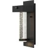JONATHAN Y JYL2405A Horizone 5.5″ 1-Light Minimalist Industrial Farmhouse Modern Traditional Iron/Glass Seeded Glass with Dusk-to-Dawn Sensor Integrated LED Outdoor Sconce, Black