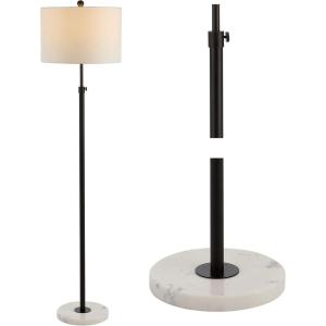 JONATHAN Y JYL3022B June 65″ Adjustable Metal/Marble LED Floor Lamp Modern,Contemporary,Glam for Bedrooms, Living Room, Office, Reading, 1 Light, Oil Rubbed Bronze(Oil-Rubbed Bronze)