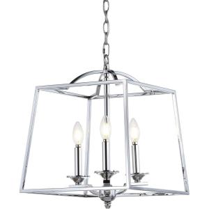 JONATHAN Y JYL7411A Gloria 19″ 4-Light Metal LED Pendant Traditional Classic Modern Industrial Farmhouse Dining Room Living Room Kitchen Foyer Bedroom Hallway, Chrome(14.5″ 3-Light)