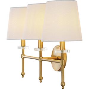 JONATHAN Y JYL9921A Olivia 23″ 3-Light Modern Midcentury Iron LED Vanity Contemporary French Country Bathroom Hallway Living Room Bedroom Mirror Cabinet, Brass Gold(23″ 3-Light)