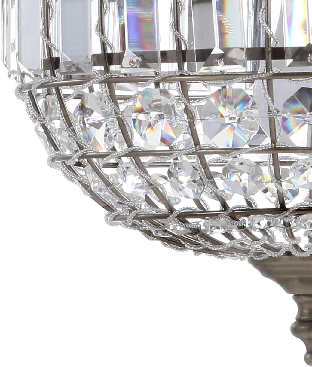 image:imageJONATHAN Y JYL6110A Georgina 12 CrystalMetal LED Chandelier Pendant Glam Contemporary Transitional Dimmable Dining Room Living Room Kitchen Foyer Bedroom Hallway 12 Antique BrassClear12 in