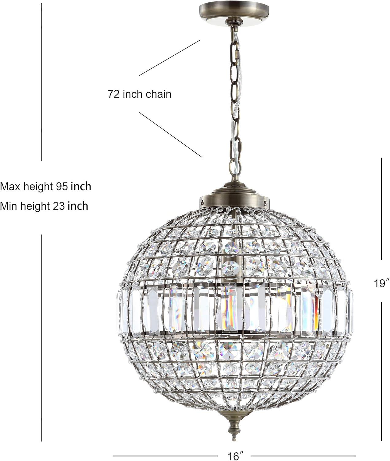 image:imageJONATHAN Y JYL6110A Georgina 12 CrystalMetal LED Chandelier Pendant Glam Contemporary Transitional Dimmable Dining Room Living Room Kitchen Foyer Bedroom Hallway 12 Antique BrassClear16 in