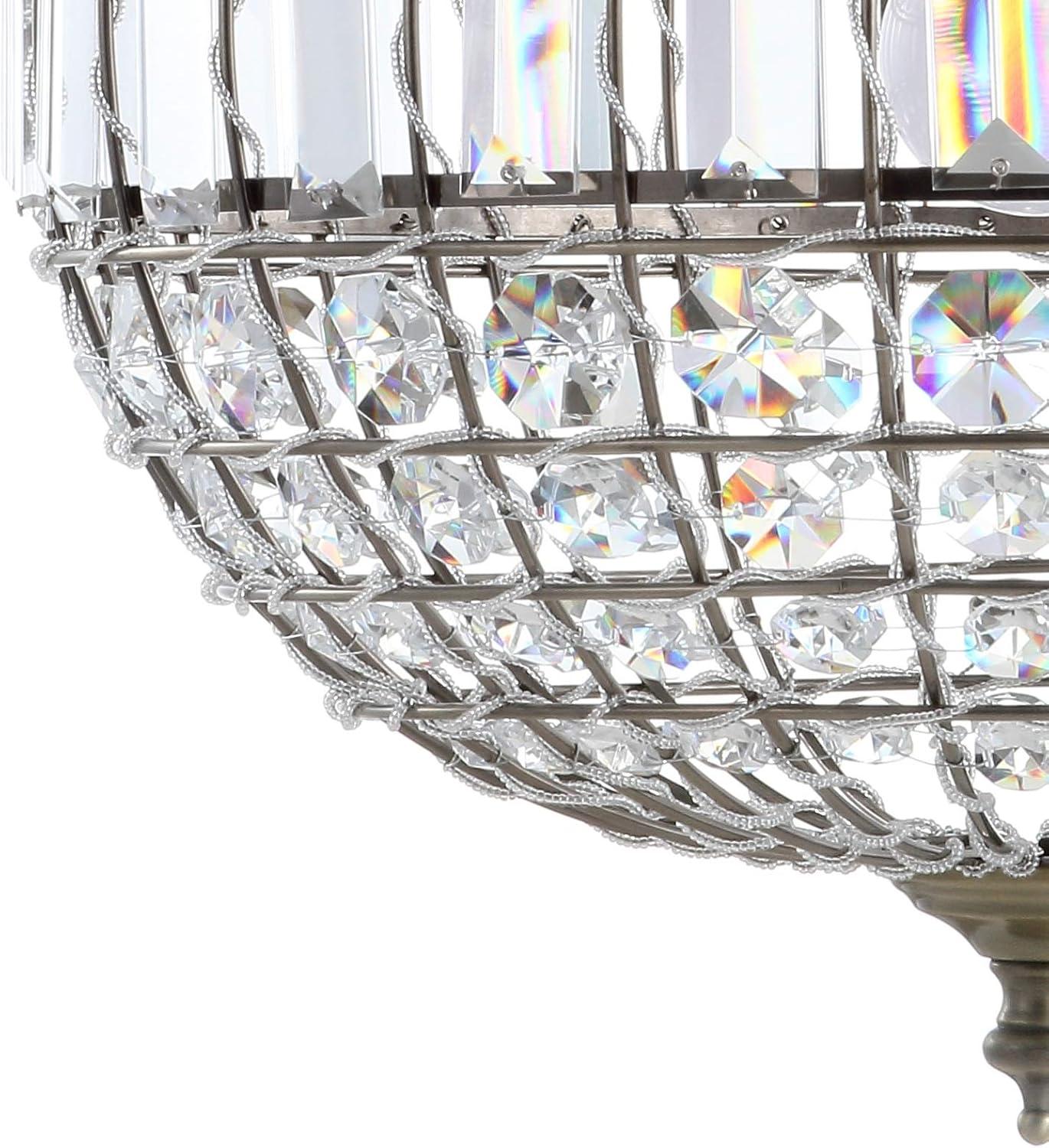 image:imageJONATHAN Y JYL6110A Georgina 12 CrystalMetal LED Chandelier Pendant Glam Contemporary Transitional Dimmable Dining Room Living Room Kitchen Foyer Bedroom Hallway 12 Antique BrassClear16 in