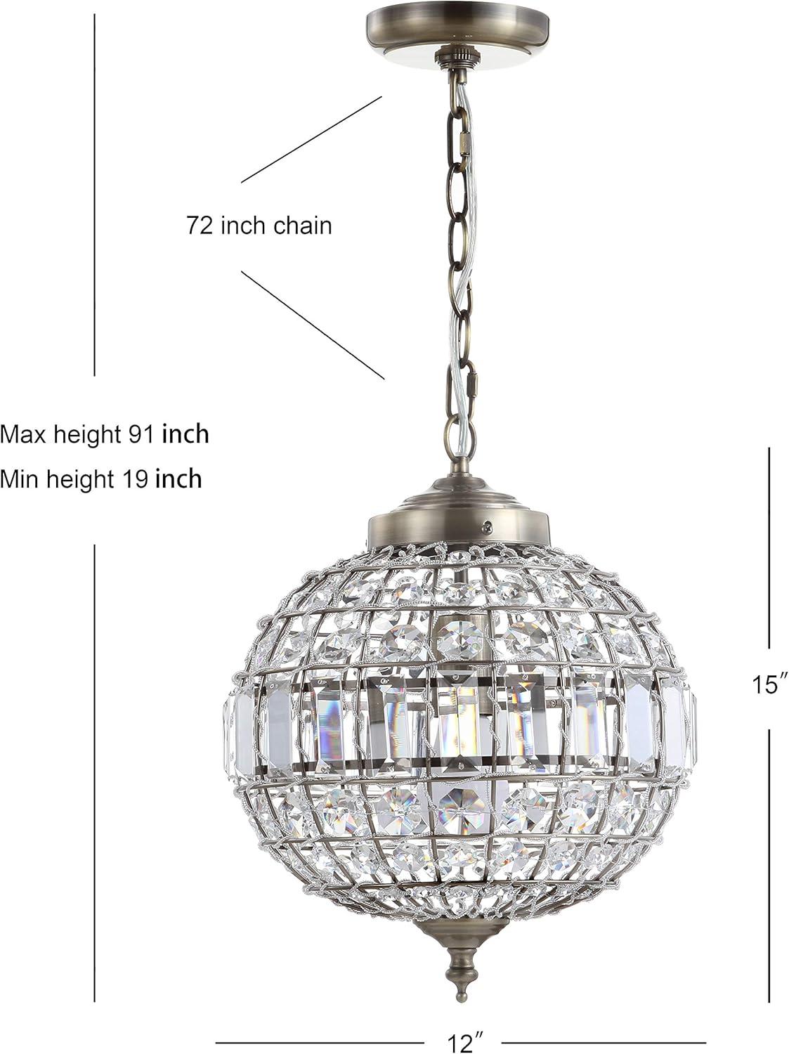 image:imageJONATHAN Y JYL6110A Georgina 12 CrystalMetal LED Chandelier Pendant Glam Contemporary Transitional Dimmable Dining Room Living Room Kitchen Foyer Bedroom Hallway 12 Antique BrassClear12 in