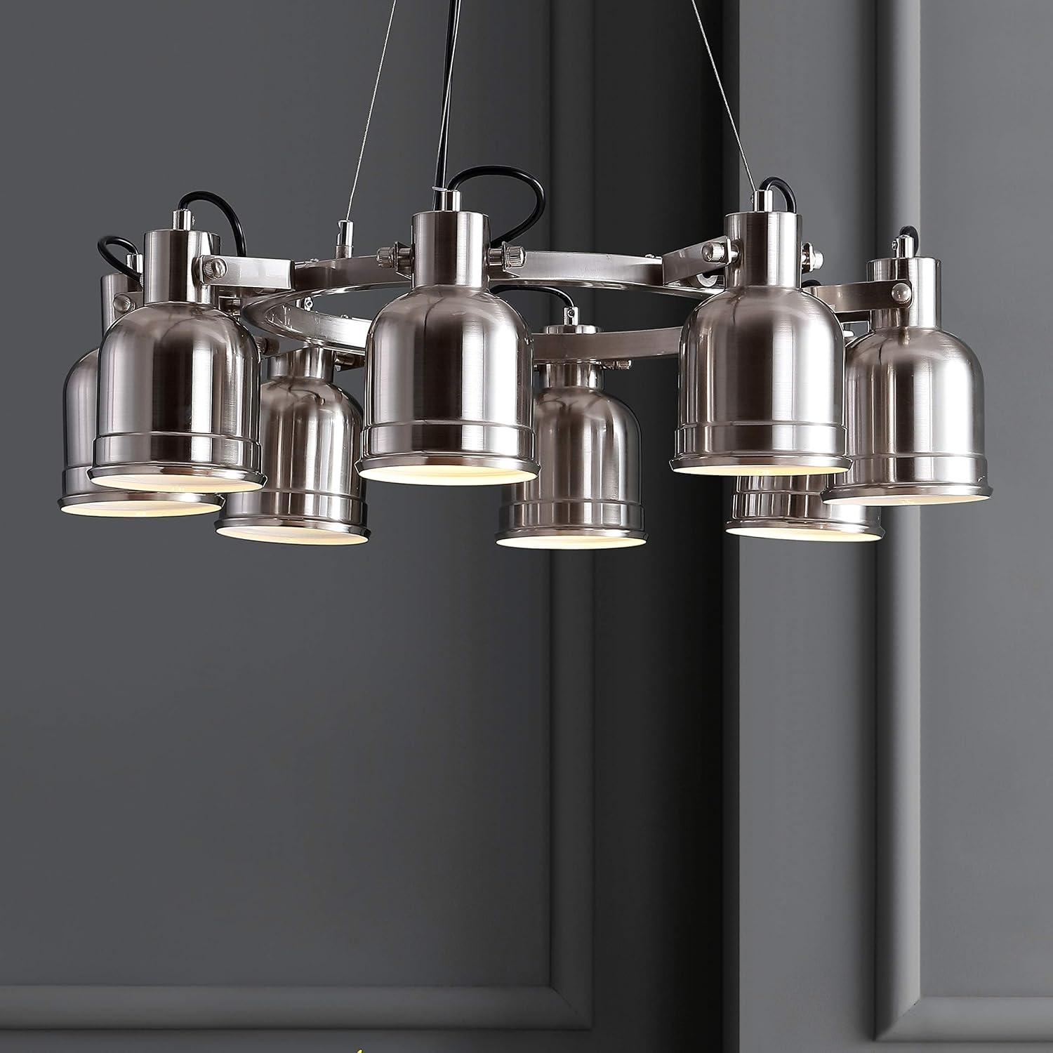 image:imageJONATHAN Y JYL6115A Liam 265 8Light Metal LED Chandelier Contemporary Transitional Dimmable Adjustable Dining Room Living Room Kitchen Foyer Bedroom Nickel8Light