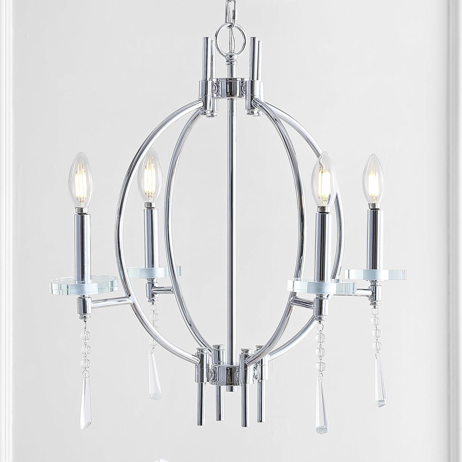image:imageJONATHAN Y JYL7402A Laura 23 CrystalMetal LED Chandelier Traditional Transitional Dimmable Adjustable Dining Room Living Room Kitchen Foyer Bedroom Chrome