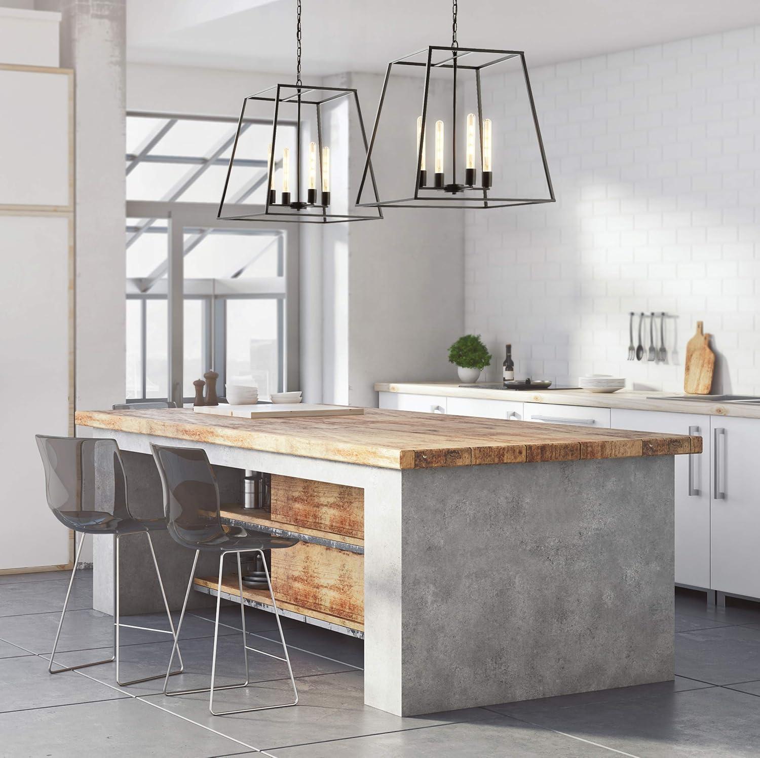 image:imageJONATHAN Y JYL9534A Hutson 4Light 21 Iron Modern Angled LED Chandelier Bohemian Casual Cottage Designer Farmhouse Glam Industrial Rustic Transitional Living Room Kitchen Bedroom Black