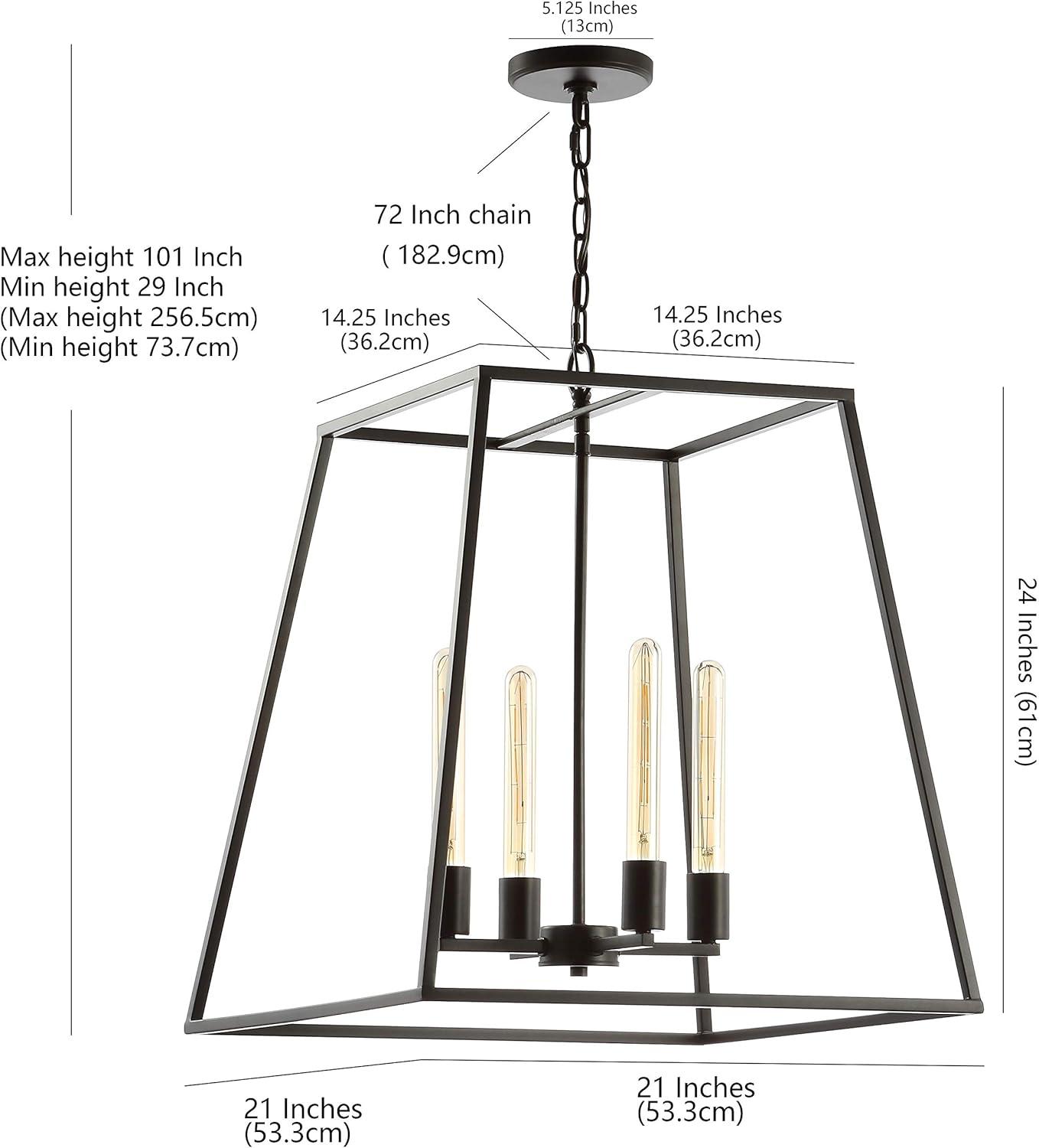 image:imageJONATHAN Y JYL9534A Hutson 4Light 21 Iron Modern Angled LED Chandelier Bohemian Casual Cottage Designer Farmhouse Glam Industrial Rustic Transitional Living Room Kitchen Bedroom Black