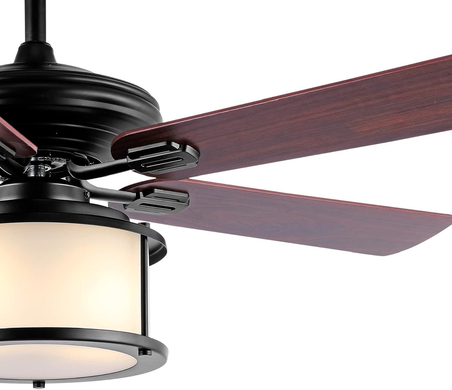 image:imageJONATHAN Y JYL9619A Brantley 52 2Light Bohemian Farmhouse Iron LED Ceiling Fan Transitional Rustic For Bedroom Dining Room Living Room Kitchen Black