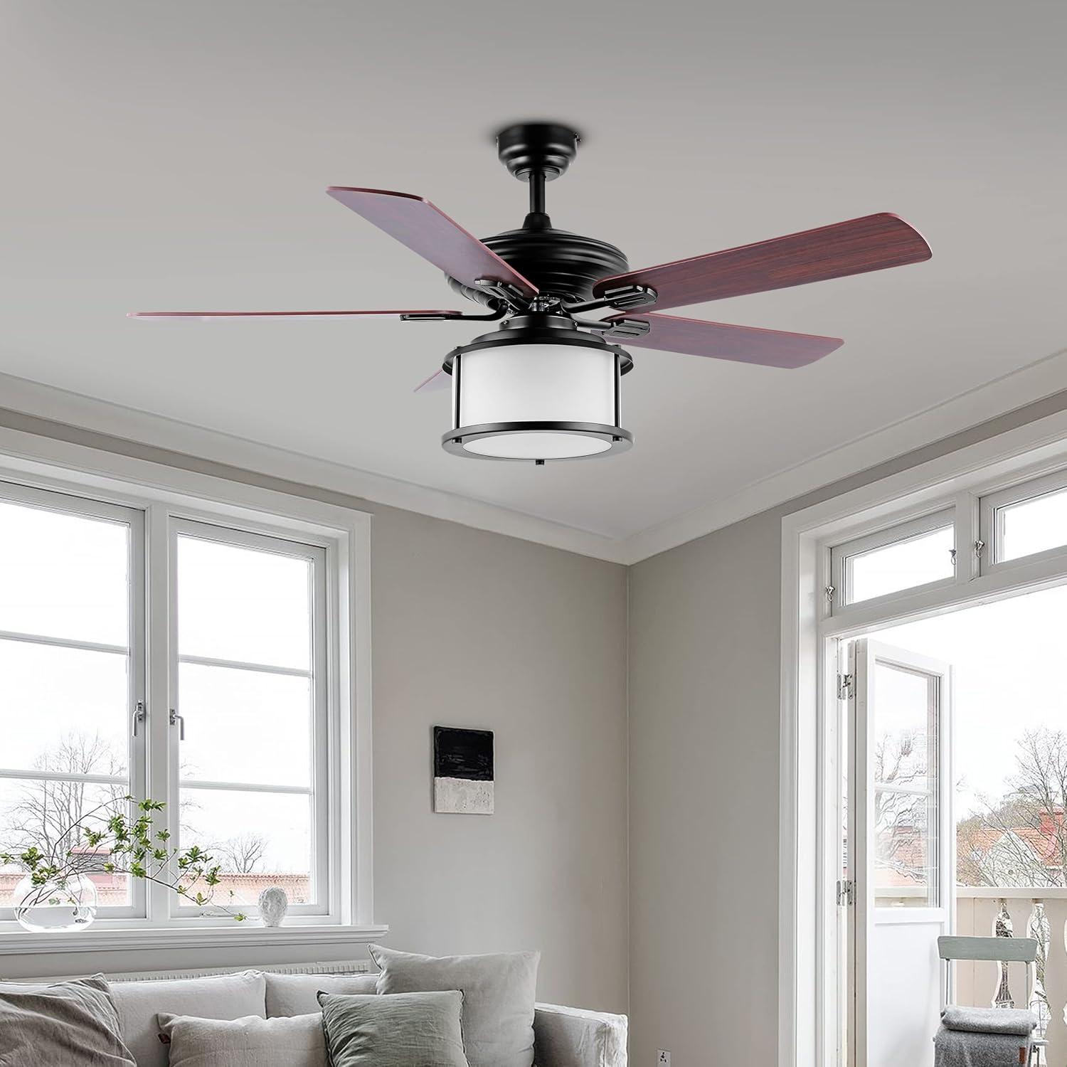 image:imageJONATHAN Y JYL9619A Brantley 52 2Light Bohemian Farmhouse Iron LED Ceiling Fan Transitional Rustic For Bedroom Dining Room Living Room Kitchen Black