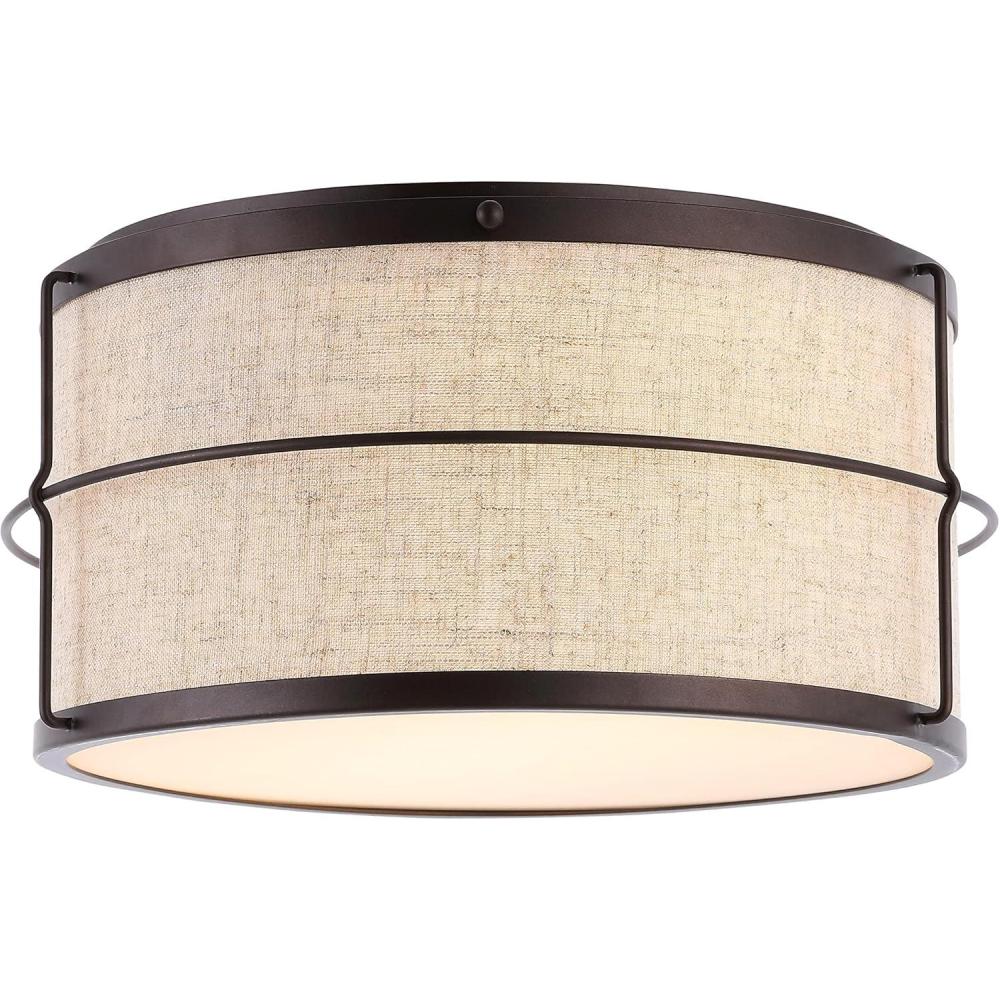 image:imageJONATHAN Y JYL1313A Evan 14 2Light Rustic Farmhouse Iron LED Flush Mount Industrial Modern 2700K Cozy Warm Light Kitchen Hallway Bathroom Stairwell Entryway Foyer Oil Rubbed Bronze