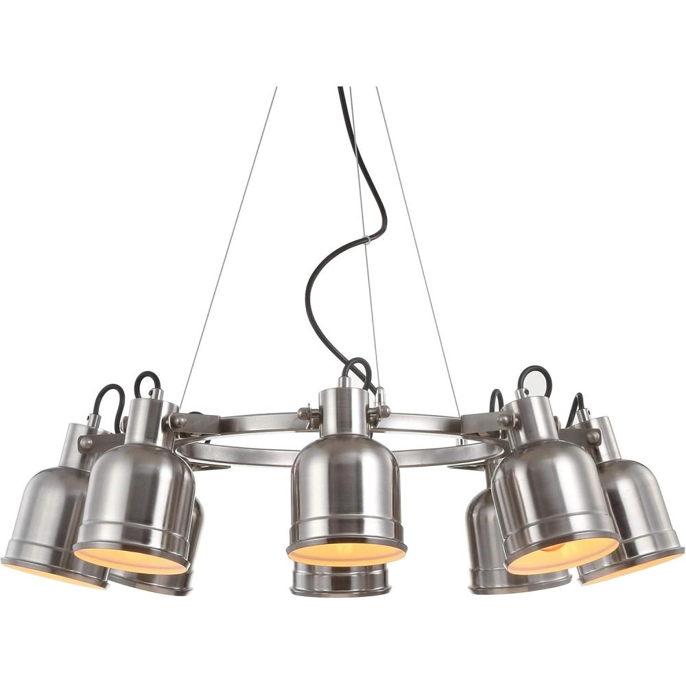 image:imageJONATHAN Y JYL6115A Liam 265 8Light Metal LED Chandelier Contemporary Transitional Dimmable Adjustable Dining Room Living Room Kitchen Foyer Bedroom Nickel8Light