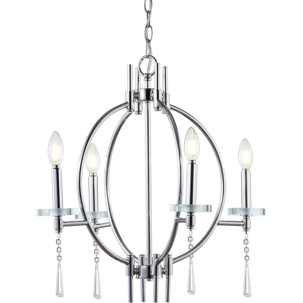 image:imageJONATHAN Y JYL7402A Laura 23 CrystalMetal LED Chandelier Traditional Transitional Dimmable Adjustable Dining Room Living Room Kitchen Foyer Bedroom Chrome