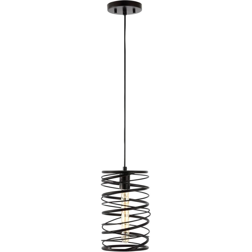 image:imageJONATHAN Y JYL7910C Helisa 725 1Light Modern Contemporary Iron Spiral LED Pendant Antique Silverfor Bedside Table Kitchen Island and Dining TableOilRubbed Bronze
