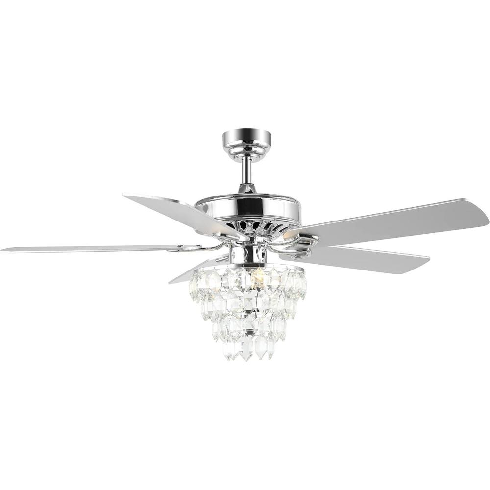 image:imageJONATHAN Y JYL9616A Mindy 52 3Light Glam Modern Crystal Shade LED Ceiling Fan with Remote Transitional Glam Modern Traditional Casual Contemporary Living Room Family Room Bedroom Chrome