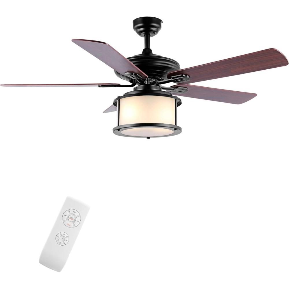image:imageJONATHAN Y JYL9619A Brantley 52 2Light Bohemian Farmhouse Iron LED Ceiling Fan Transitional Rustic For Bedroom Dining Room Living Room Kitchen Black