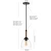 JONATHAN Y JYL1103A Alys 7.63″ Adjustable Rope-Wrap Modern Iron/Glass LED Pendant, Farmhouse, Industrial, Rustic, Transitional for Dining Room, Kitchen, Living Room, Black