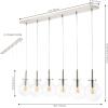JONATHAN Y JYL1326A 40.5″ Modern 6-Light Linear Pendant Light, Contemporary Nickel Kitchen Island Chandelier with Clear Glass Globe Shades for Dining Room, Dimmable, 6 LED Bulbs Included