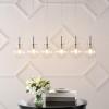 JONATHAN Y JYL1326A 40.5″ Modern 6-Light Linear Pendant Light, Contemporary Nickel Kitchen Island Chandelier with Clear Glass Globe Shades for Dining Room, Dimmable, 6 LED Bulbs Included