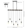 JONATHAN Y JYL1330A Rhys 40″ 8-Light Vintage Industrial Driftwood Iron LED Linear Chandelier with Height Adjustable Bulbs, for Bedroom, Living Room, Kitchen, Office, Brown Wood Finish/Black