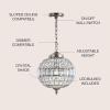 JONATHAN Y JYL6110A Georgina 12″ Crystal/Metal LED Chandelier Pendant Glam Contemporary Transitional Dimmable Dining Room Living Room Kitchen Foyer Bedroom Hallway, 12″, Antique Brass/Clear(12 in)