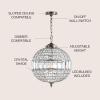 JONATHAN Y JYL6110A Georgina 12″ Crystal/Metal LED Chandelier Pendant Glam Contemporary Transitional Dimmable Dining Room Living Room Kitchen Foyer Bedroom Hallway, 12″, Antique Brass/Clear(16 in)