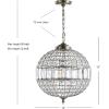 JONATHAN Y JYL6110A Georgina 12″ Crystal/Metal LED Chandelier Pendant Glam Contemporary Transitional Dimmable Dining Room Living Room Kitchen Foyer Bedroom Hallway, 12″, Antique Brass/Clear(16 in)