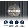 JONATHAN Y JYL6110A Georgina 12″ Crystal/Metal LED Chandelier Pendant Glam Contemporary Transitional Dimmable Dining Room Living Room Kitchen Foyer Bedroom Hallway, 12″, Antique Brass/Clear(16 in)