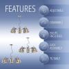 JONATHAN Y JYL6115A Liam 26.5″ 8-Light Metal LED Chandelier, Contemporary, Transitional Dimmable Adjustable Dining Room, Living Room, Kitchen, Foyer, Bedroom, Nickel(8-Light)
