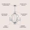 JONATHAN Y JYL7402A Laura 23″ Crystal/Metal LED Chandelier, Traditional, Transitional Dimmable Adjustable Dining Room, Living Room, Kitchen, Foyer, Bedroom, Chrome