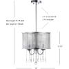 JONATHAN Y JYL7466A 17″ Modern Crystal Chandelier, Glam Chrome Drum Pendant Light with Adjustable Height, Dimmable Ceiling Light Fixture for Dining Room, Kitchen Island, Bedroom, Foyer(13 in)