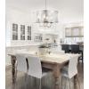 JONATHAN Y JYL7466A 17″ Modern Crystal Chandelier, Glam Chrome Drum Pendant Light with Adjustable Height, Dimmable Ceiling Light Fixture for Dining Room, Kitchen Island, Bedroom, Foyer(17 in)