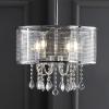 JONATHAN Y JYL7466A 17″ Modern Crystal Chandelier, Glam Chrome Drum Pendant Light with Adjustable Height, Dimmable Ceiling Light Fixture for Dining Room, Kitchen Island, Bedroom, Foyer(17 in)