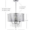 JONATHAN Y JYL7466A 17″ Modern Crystal Chandelier, Glam Chrome Drum Pendant Light with Adjustable Height, Dimmable Ceiling Light Fixture for Dining Room, Kitchen Island, Bedroom, Foyer(17 in)