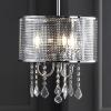 JONATHAN Y JYL7466A 17″ Modern Crystal Chandelier, Glam Chrome Drum Pendant Light with Adjustable Height, Dimmable Ceiling Light Fixture for Dining Room, Kitchen Island, Bedroom, Foyer(13 in)