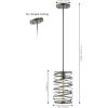 JONATHAN Y JYL7910C Helisa 7.25″ 1-Light Modern Contemporary Iron Spiral LED Pendant, Antique Silverfor Bedside Table, Kitchen Island, and Dining Table(Antique Silver)