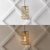 JONATHAN Y JYL7910C Helisa 7.25″ 1-Light Modern Contemporary Iron Spiral LED Pendant, Antique Silverfor Bedside Table, Kitchen Island, and Dining Table(Gold Painting)