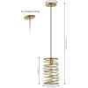 JONATHAN Y JYL7910C Helisa 7.25″ 1-Light Modern Contemporary Iron Spiral LED Pendant, Antique Silverfor Bedside Table, Kitchen Island, and Dining Table(Gold Painting)