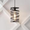 JONATHAN Y JYL7910C Helisa 7.25″ 1-Light Modern Contemporary Iron Spiral LED Pendant, Antique Silverfor Bedside Table, Kitchen Island, and Dining Table(Oil-Rubbed Bronze)