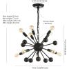 JONATHAN Y JYL9061A Orbit 19.5″ 10-Light Adjustable Iron Modern Industrial Sputnik LED Chandelier for Living Room Bedroom, Contemporary Glam, Black
